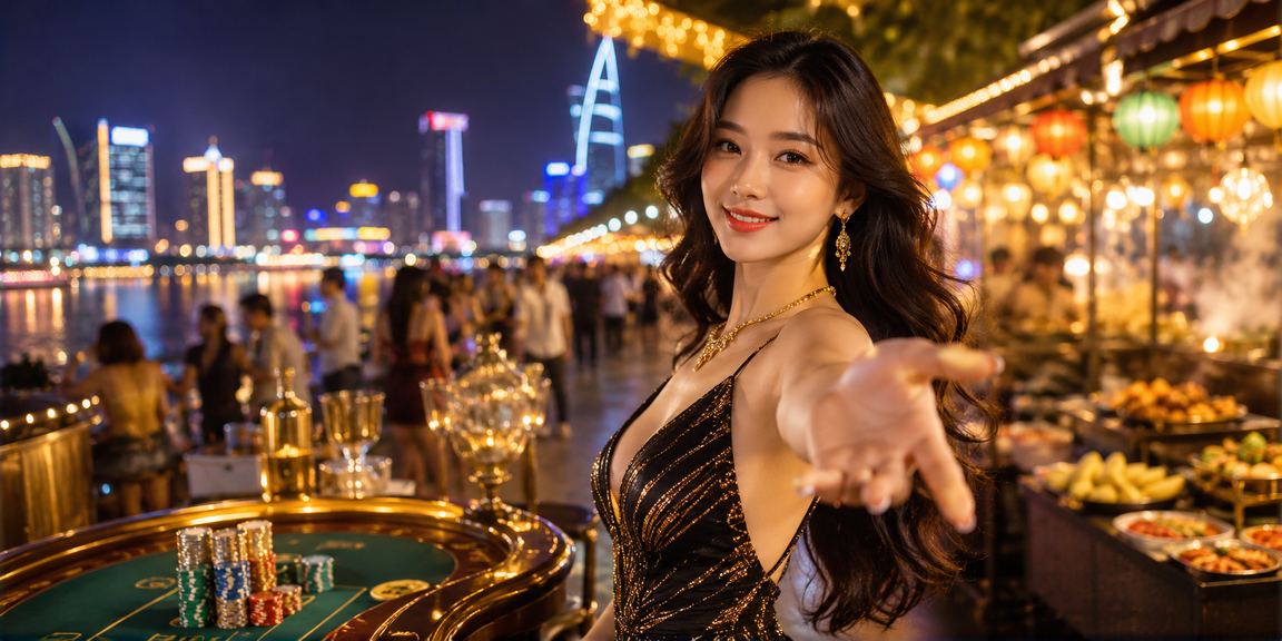 Cảnh đêm Hồ Chí Minh với người dùng trải nghiệm casino trực tuyến trên điện thoại