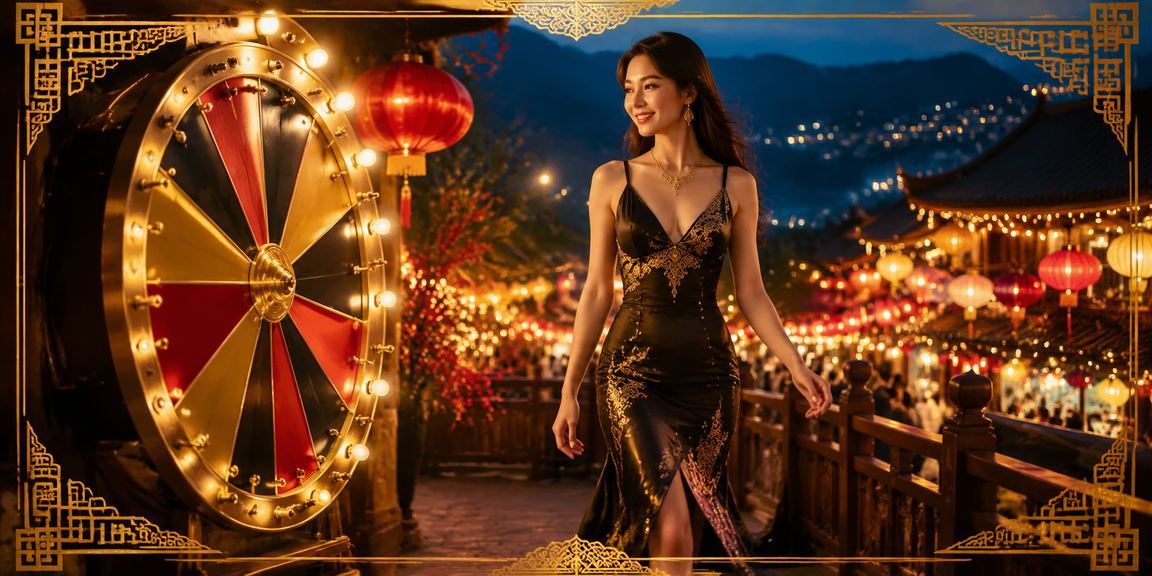Khung cảnh chợ đêm Sapa với người dùng trải nghiệm trò chơi roulette trực tuyến trên điện thoại